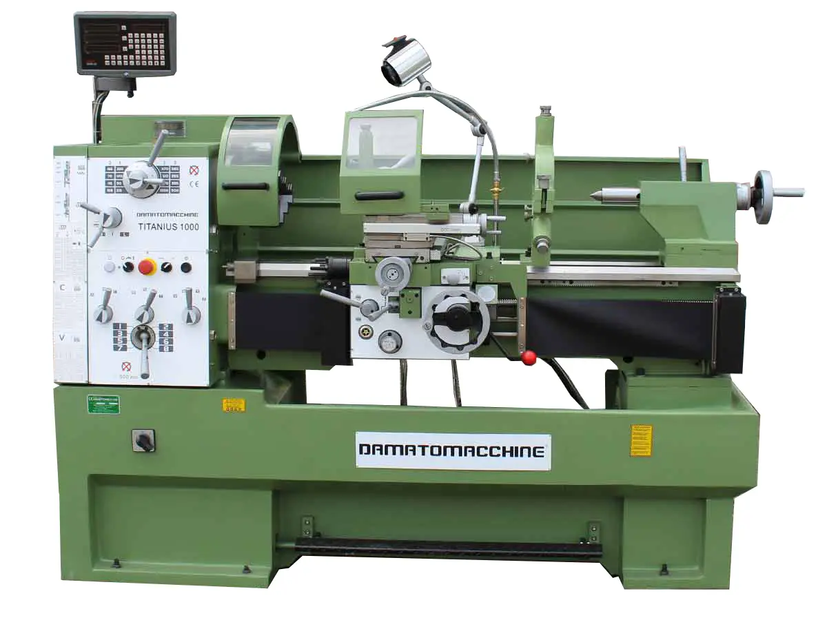 Metalworking lathe with 2 axis digital readout, distance between the center 1000 mm