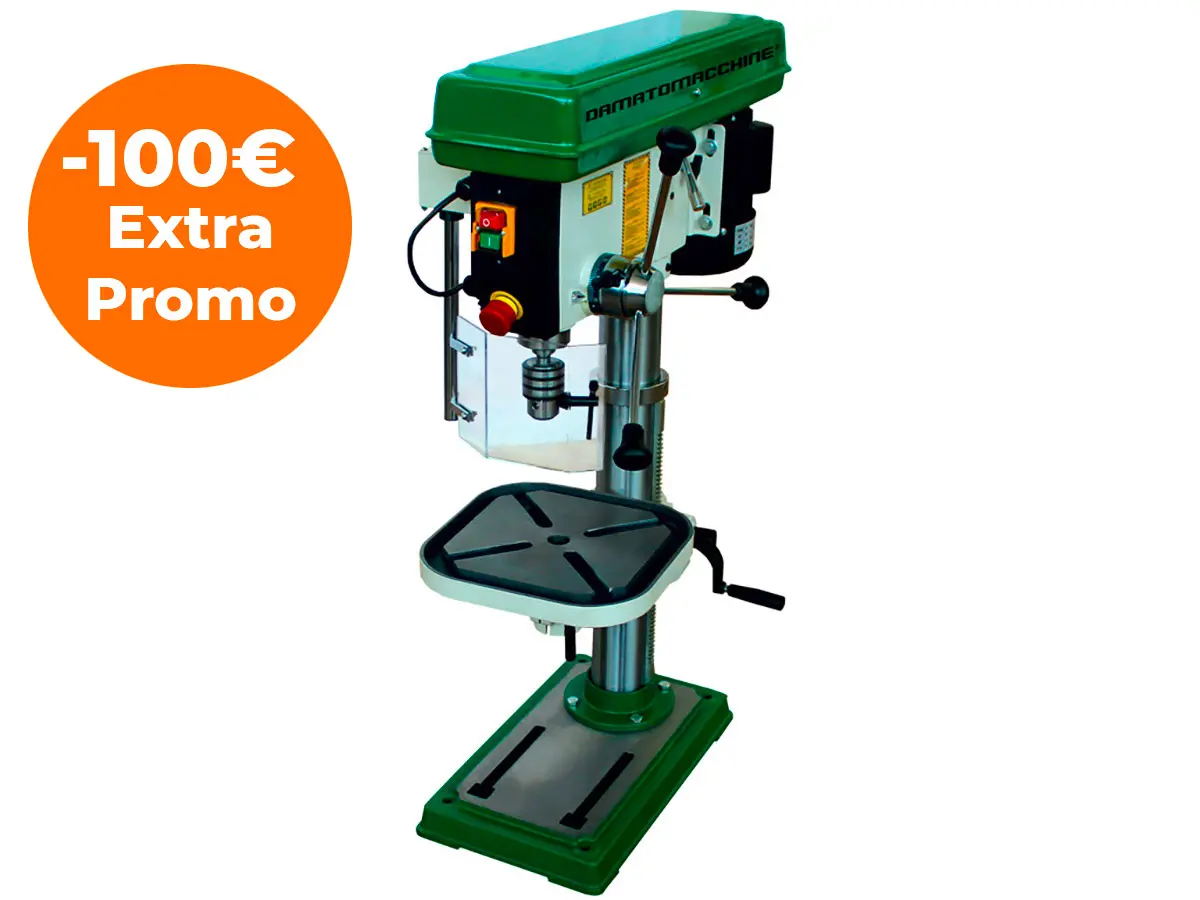 Taladro a columna para metales e madera con motor 750 W